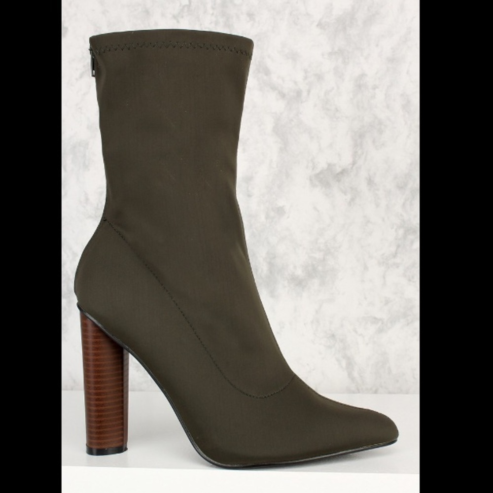 Olive Green Booties